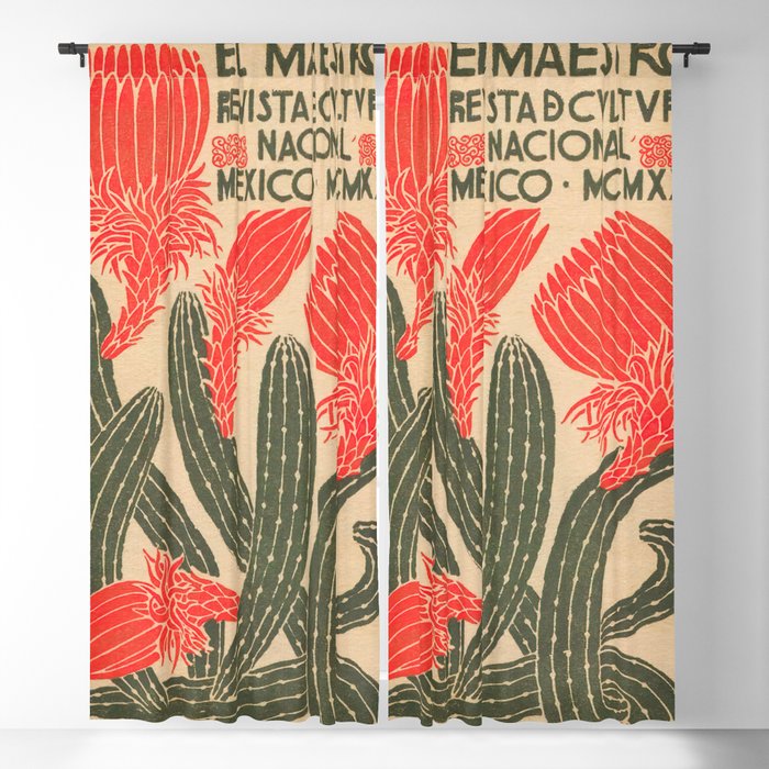 Mexico, Cactus Vintage Wall Art Window Curtain Gallery Image 1