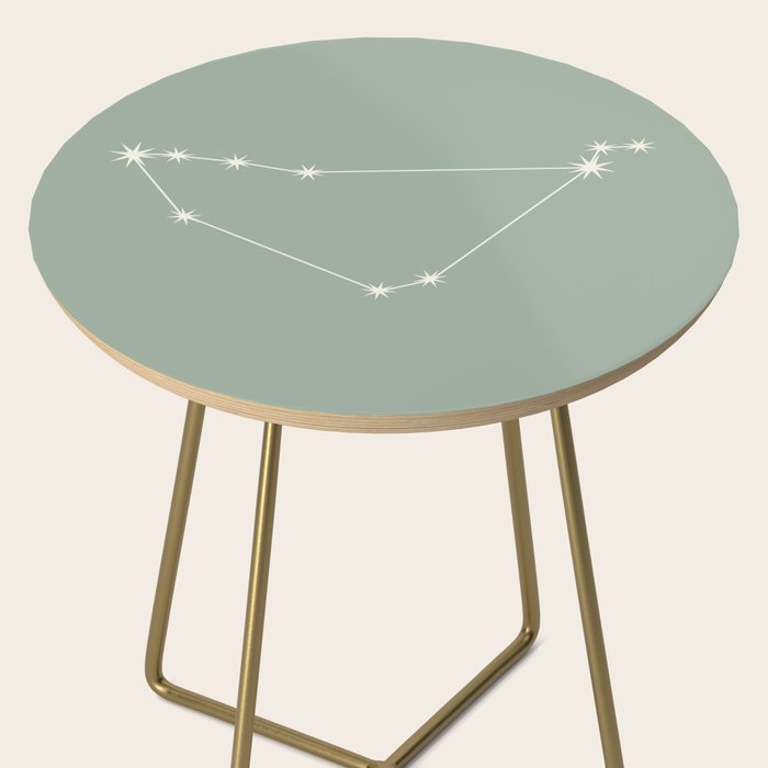 Capricorn Zodiac Star Constellation Line Art Soft Sage Side Table Gallery Image 2