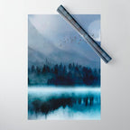 Mountainscape Under The Moonlight Wrapping Paper Gallery Image 1