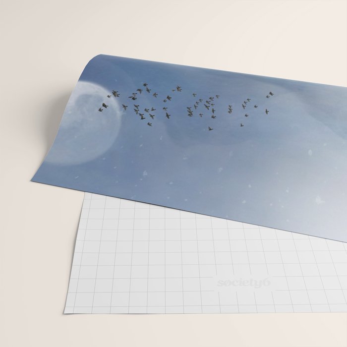 Mountainscape Under The Moonlight Wrapping Paper Gallery Image 2