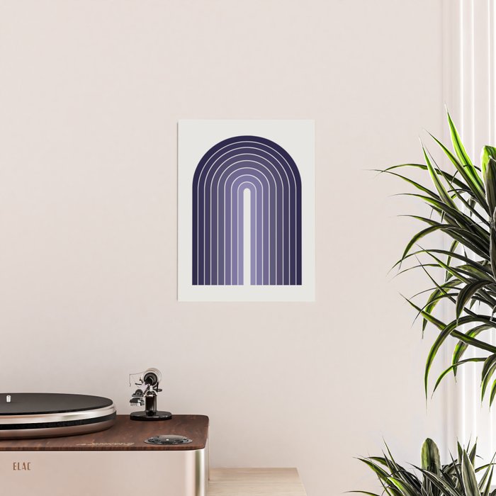 Gradient Arch XI Lavender Dusk Mid Century Modern Rainbow Poster Gallery Image 2