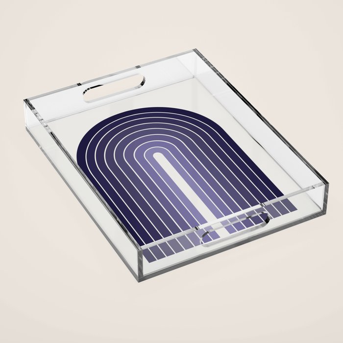 Gradient Arch XI Lavender Dusk Mid Century Modern Rainbow Acrylic Tray Gallery Image 1