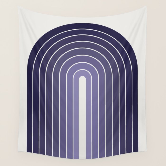 Gradient Arch XI Lavender Dusk Mid Century Modern Rainbow Wall Tapestry Gallery Image 1