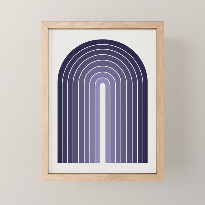 Gradient Arch XI Lavender Dusk Mid Century Modern Rainbow Mini Art Print Gallery Image 1