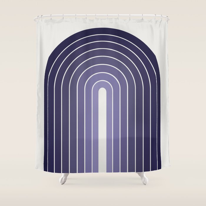 Gradient Arch XI Lavender Dusk Mid Century Modern Rainbow Shower Curtain Gallery Image 1