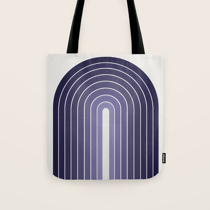 Gradient Arch XI Lavender Dusk Mid Century Modern Rainbow Tote Bag Gallery Image 1