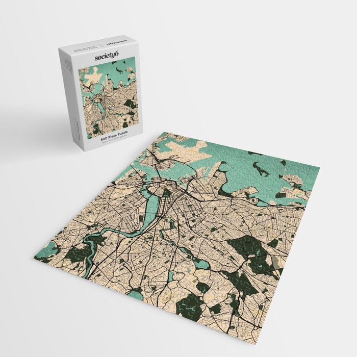 Boston City Map of the United States - Vintage Jigsaw Puzzle Gallery Image 2