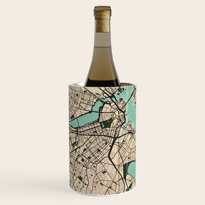 Boston City Map of the United States - Vintage Wine Chiller Gallery Image 1