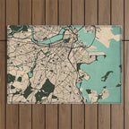 Boston City Map of the United States - Vintage Outdoor Rug Gallery Image 1