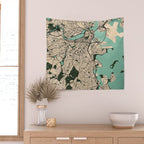 Boston City Map of the United States - Vintage Wall Tapestry Gallery Image 2