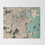 Boston City Map of the United States - Vintage Throw Blanket Gallery Image 2