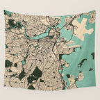 Boston City Map of the United States - Vintage Wall Tapestry Gallery Image 4
