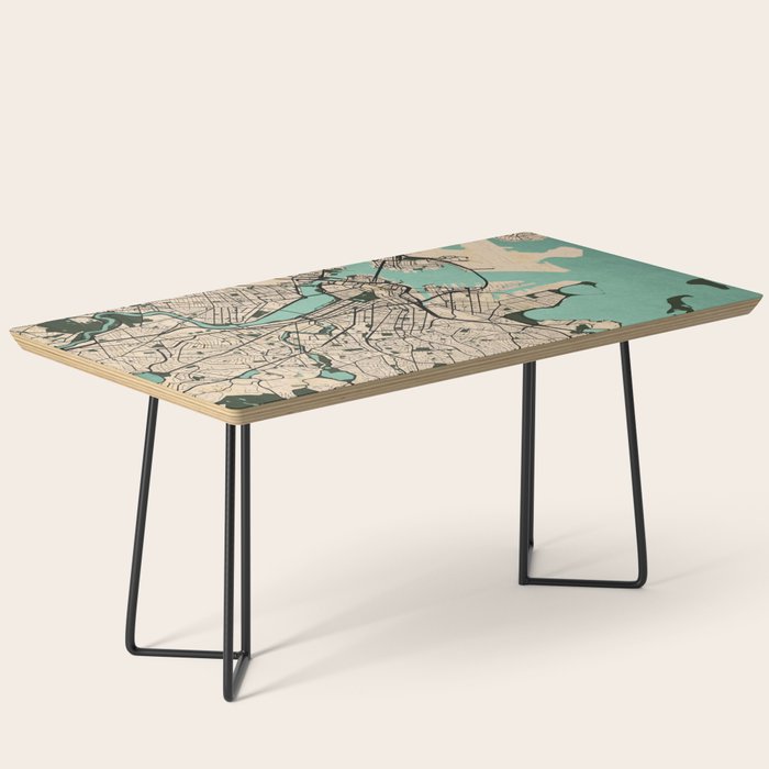 Boston City Map of the United States - Vintage Coffee Table Gallery Image 1