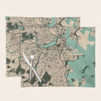 Boston City Map of the United States - Vintage Placemat Gallery Image 1