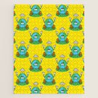 Retro earth planet cartoon character pattern Jigsaw Puzzle Gallery Image 1