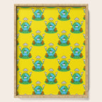 Retro earth planet cartoon character pattern Serving Tray Gallery Image 1
