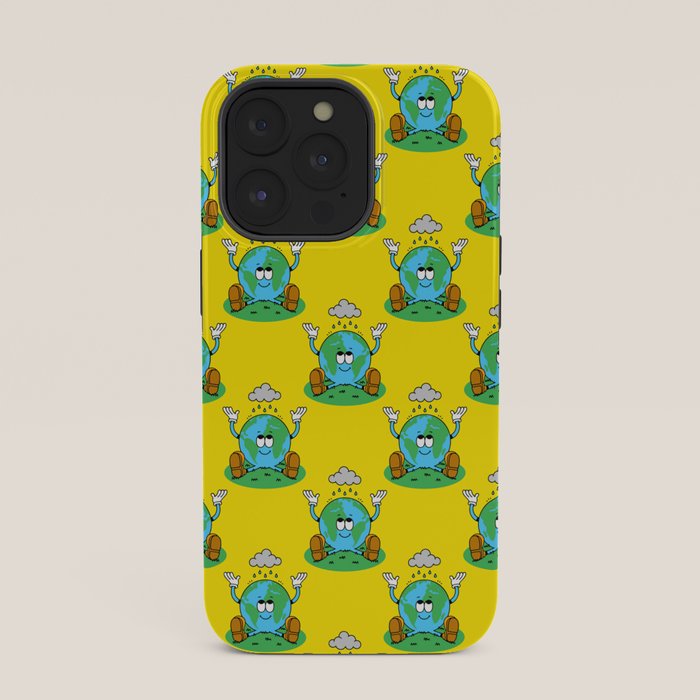 Retro earth planet cartoon character pattern iPhone Case Gallery Image 35