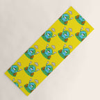 Retro earth planet cartoon character pattern Yoga Mat Gallery Image 1