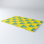 Retro earth planet cartoon character pattern Rug Gallery Image 3