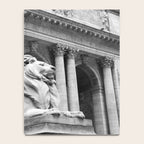 New York Public Library Lion and Facade New York City black and white photograph Notebook Gallery Image 4