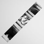 New York Public Library Lion and Facade New York City black and white photograph Table Runner Gallery Image 3