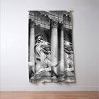 New York Public Library Lion and Facade New York City black and white photograph Window Curtain Gallery Image 3