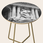 New York Public Library Lion and Facade New York City black and white photograph Side Table Gallery Image 2