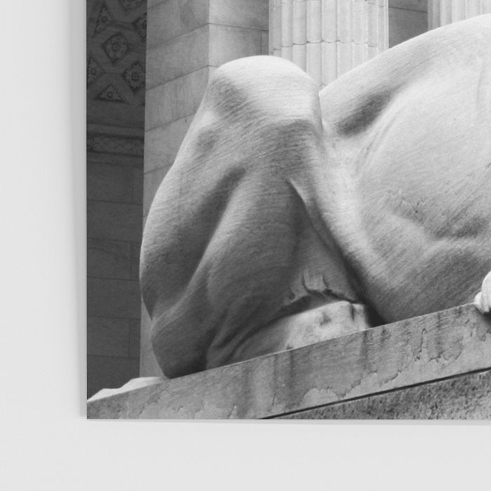 New York Public Library Lion and Facade New York City black and white photograph Poster Gallery Image 3