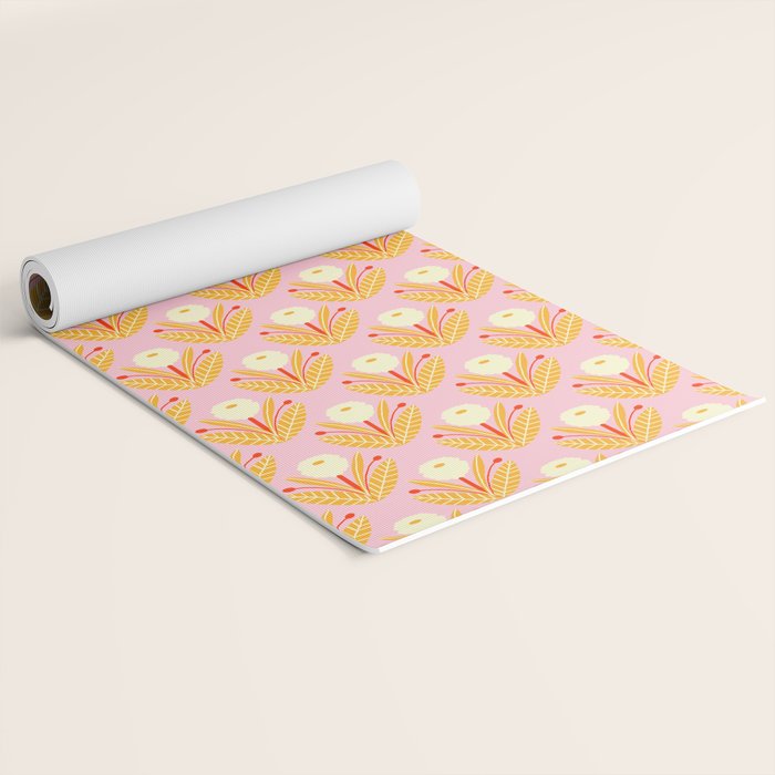 Happy White Dahlias - Pattern Yoga Mat Gallery Image 2