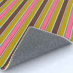 Retro Eclectic Watercolor Paper Stripes Pattern Pink Chartreuse Brown Blue Cream Rug Gallery Image 4
