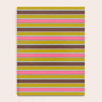 Retro Eclectic Watercolor Paper Stripes Pattern Pink Chartreuse Brown Blue Cream Notebook Gallery Image 4