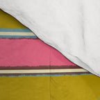 Retro Eclectic Watercolor Paper Stripes Pattern Pink Chartreuse Brown Blue Cream Comforter Gallery Image 4