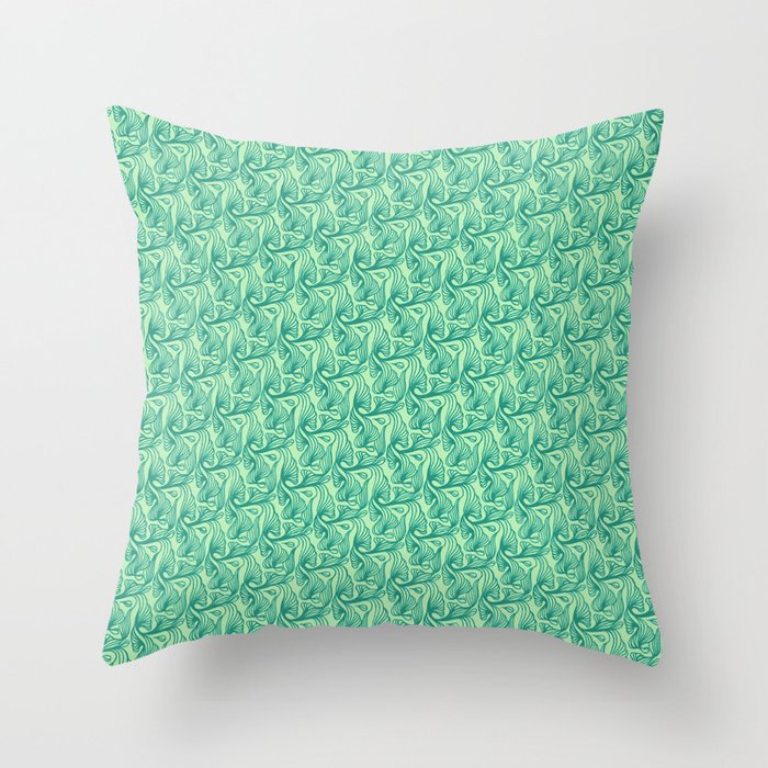 AT Pattern 3 Green Throw Pillow Gallery Image 1