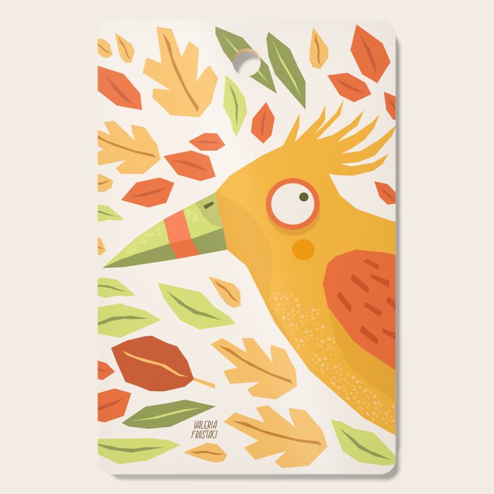 Autumn bird and leaves Cutting Board Gallery Image 1