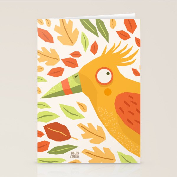 Autumn bird and leaves Stationery Card Gallery Image 2