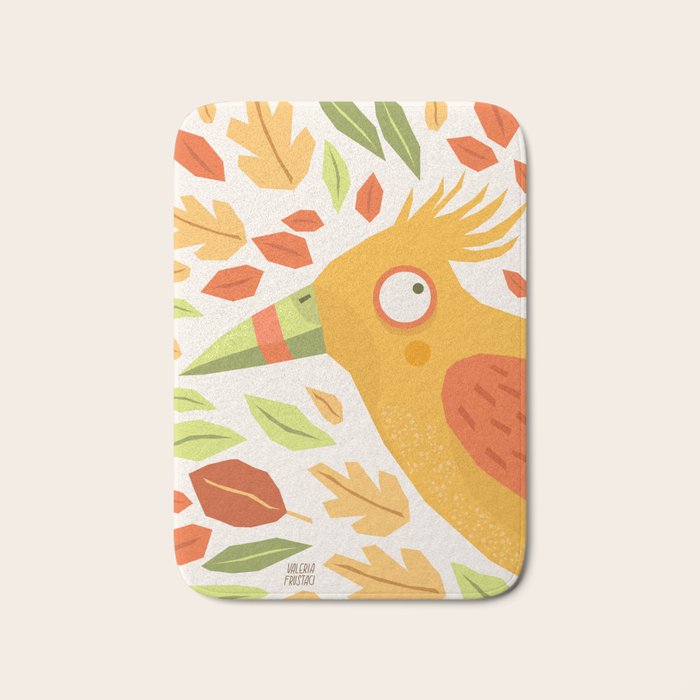 Autumn bird and leaves Bath Mat Gallery Image 1