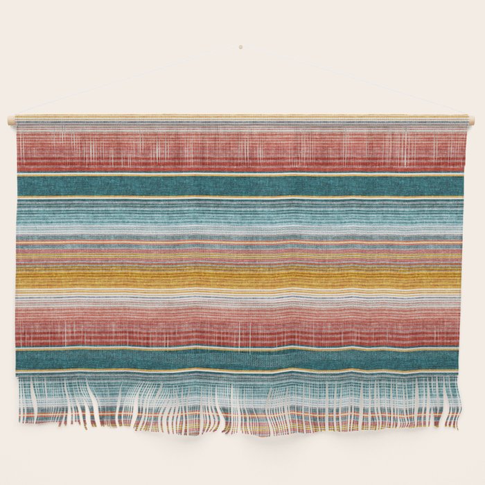 serape southwest stripe - orange & teal Wall Hanging Gallery Image 1