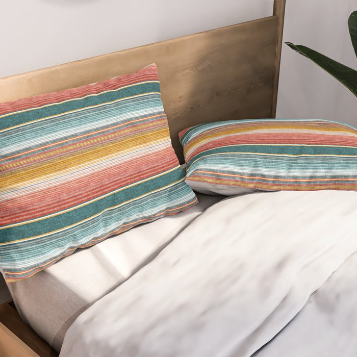serape southwest stripe - orange & teal Pillow Sham Gallery Image 2