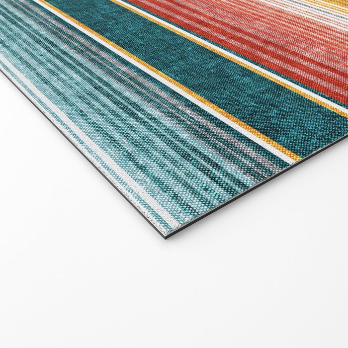 serape southwest stripe - orange & teal Welcome Mat Gallery Image 2