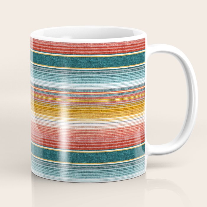serape southwest stripe - orange & teal Coffee Mug Gallery Image 1