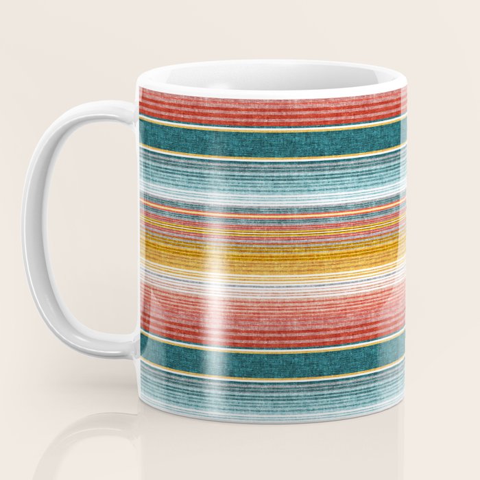 serape southwest stripe - orange & teal Coffee Mug Gallery Image 3