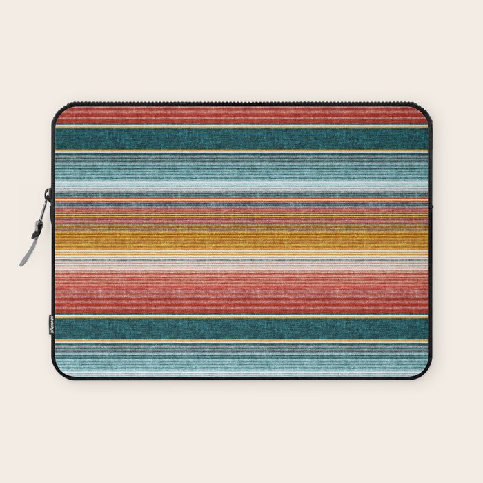 serape southwest stripe - orange & teal Laptop Sleeve Gallery Image 1