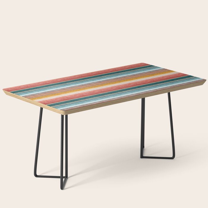 serape southwest stripe - orange & teal Coffee Table Gallery Image 1