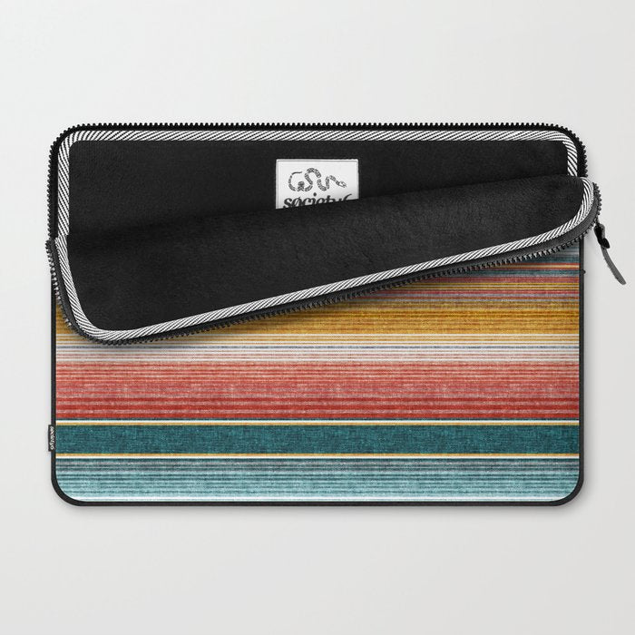 serape southwest stripe - orange & teal Laptop Sleeve Gallery Image 2