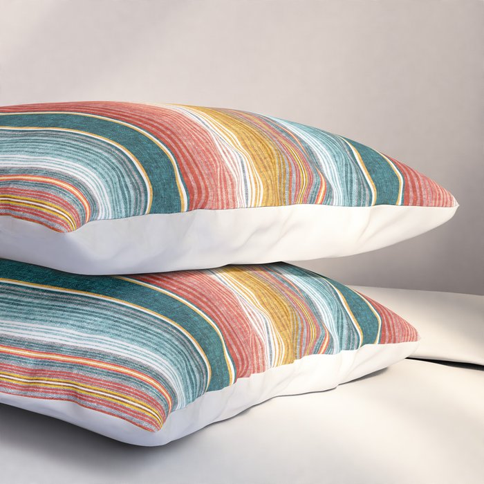 serape southwest stripe - orange & teal Pillow Sham Gallery Image 3