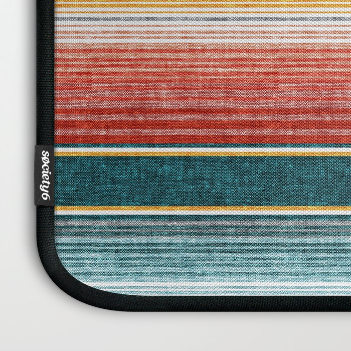 serape southwest stripe - orange & teal Laptop Sleeve Gallery Image 3