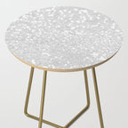Chic elegant glamour white faux glitter Side Table Gallery Image 2