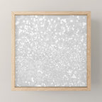 Chic elegant glamour white faux glitter Mini Art Print Gallery Image 1