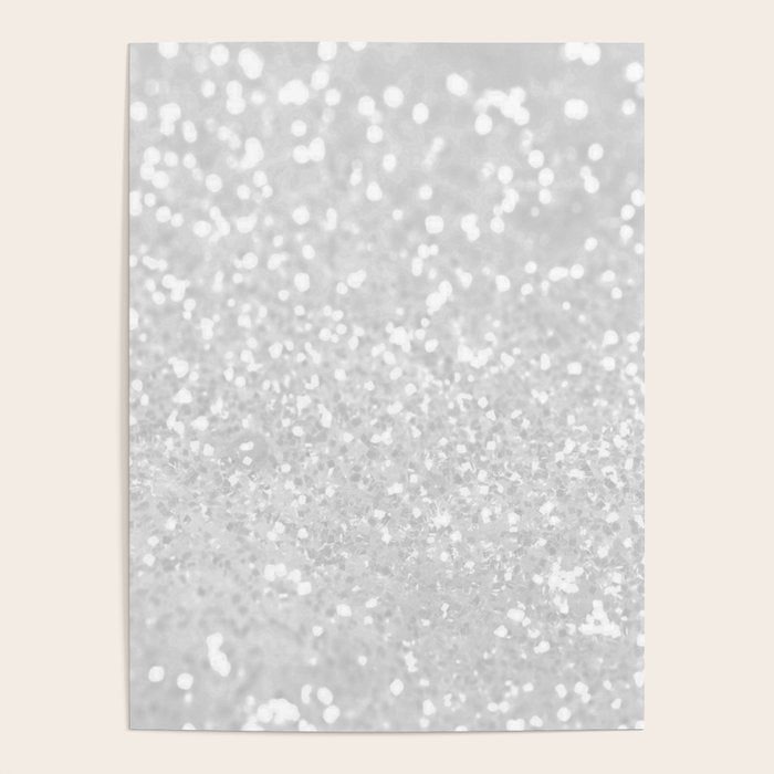 Chic elegant glamour white faux glitter Poster Gallery Image 4
