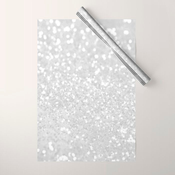 Chic elegant glamour white faux glitter Wrapping Paper Gallery Image 1